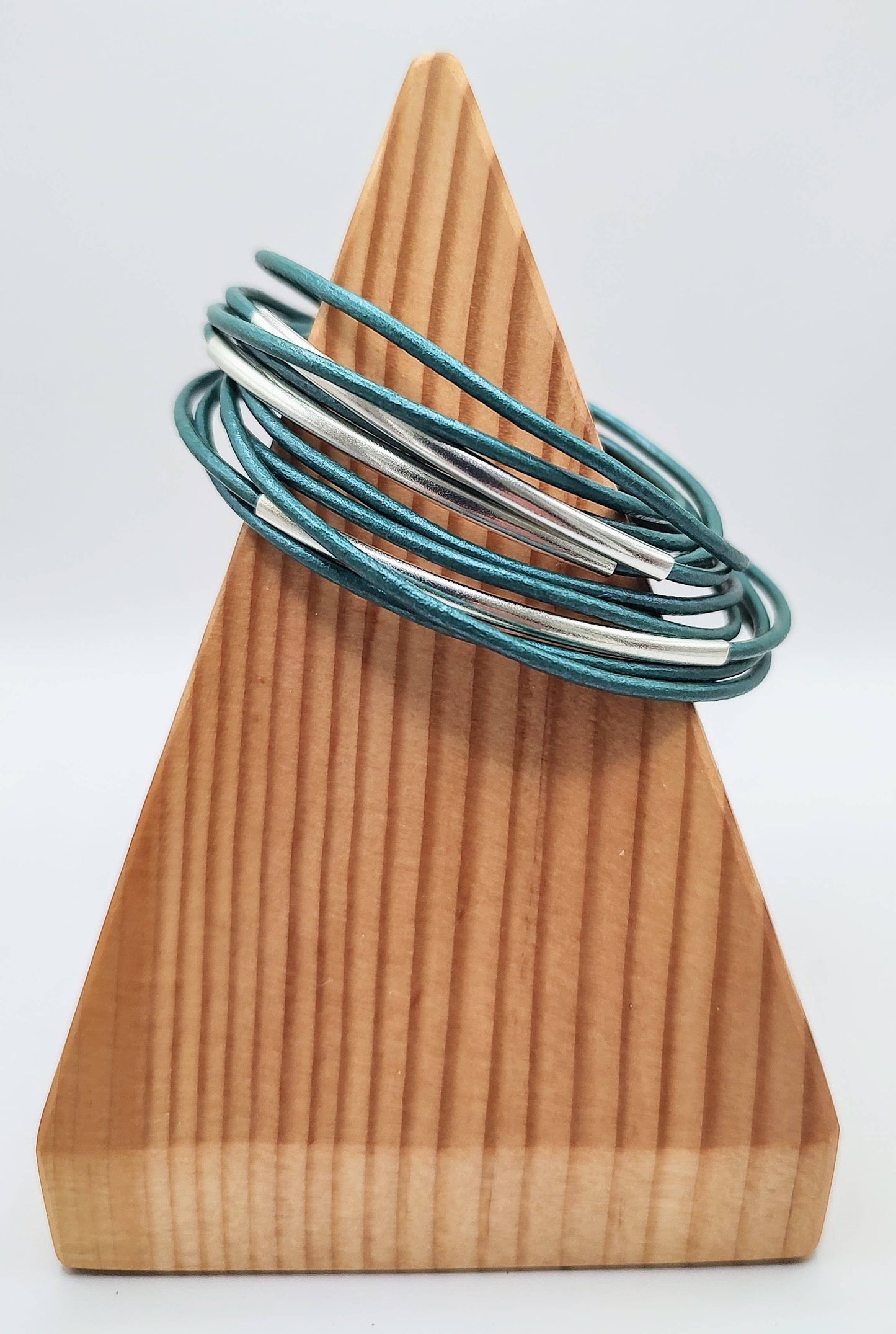 Metallic Turquoise Original Leather Wrap Bracelet