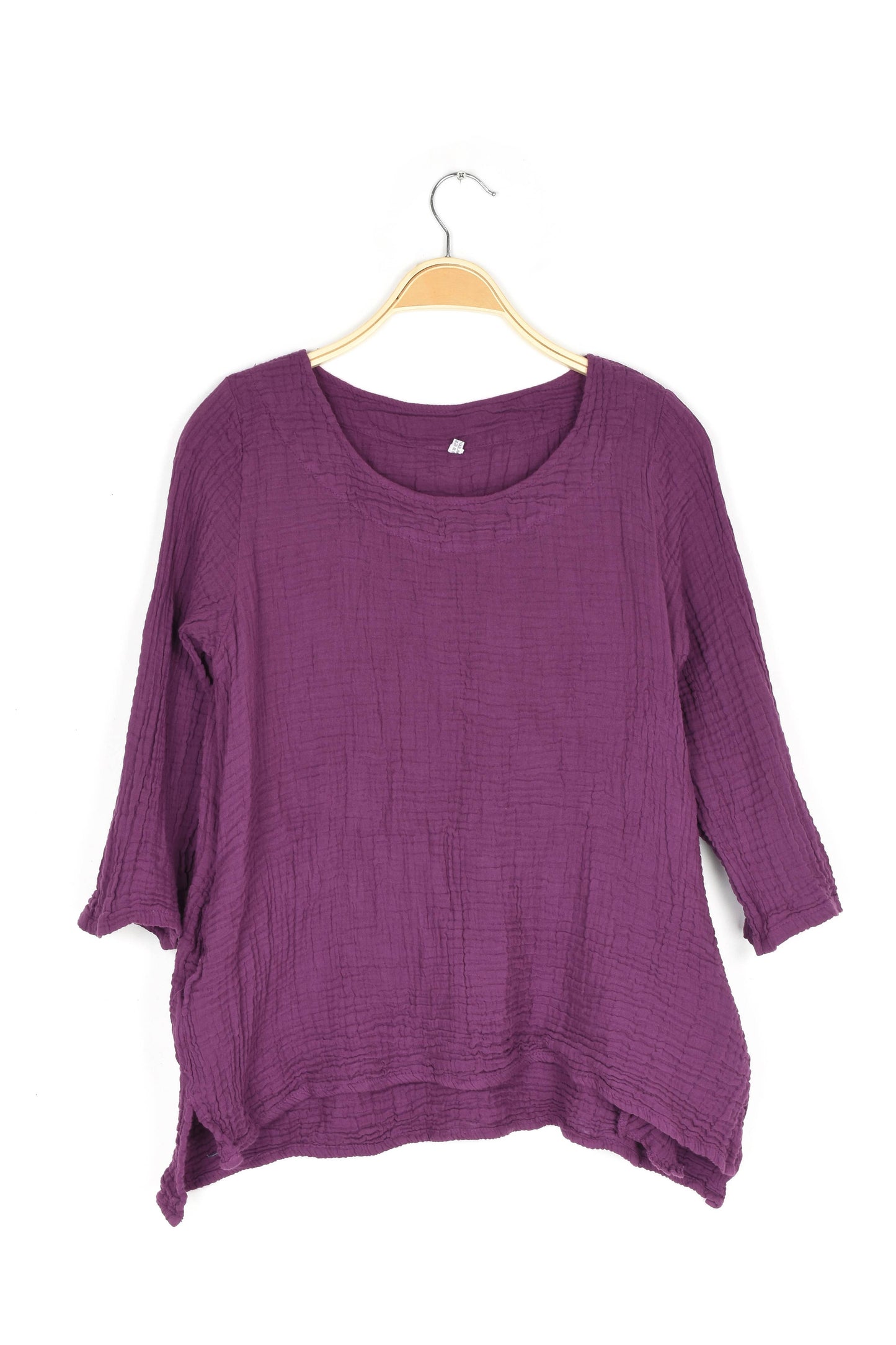 Crinkle Cotton Long Sleeve Tunic-03477 (S/M, L/X, XXL)
