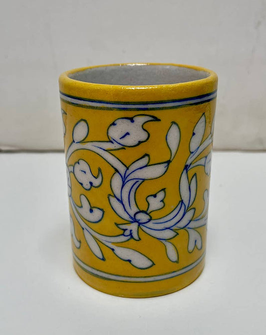 Pottery Tumbler Zinnia Yellow