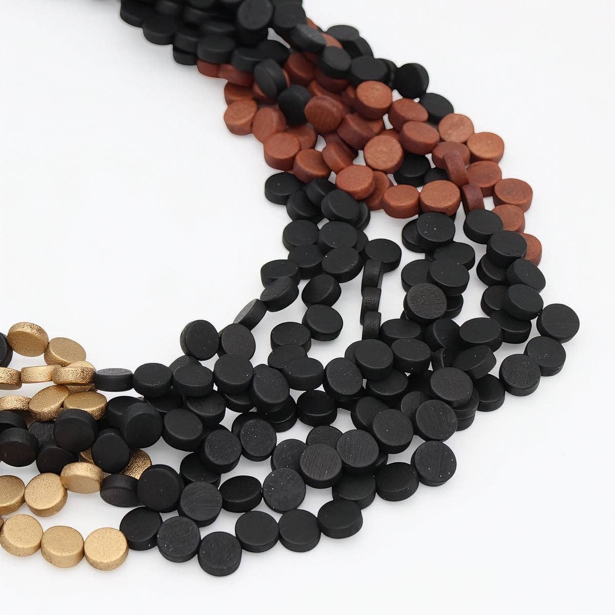 Midnight Mosaic Wooden Statement Necklace