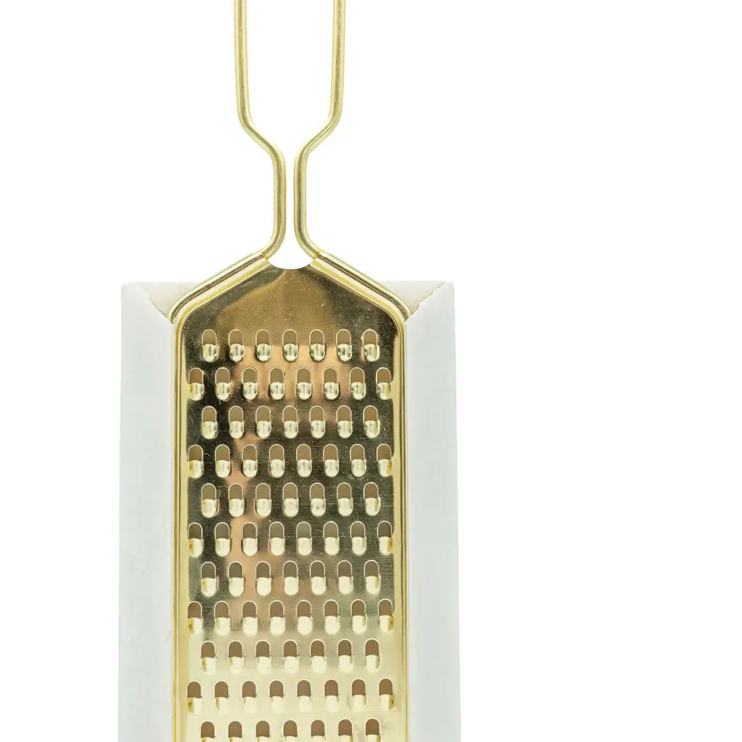 Elise Light Green Onyx Marble And Brass Cheese Grater