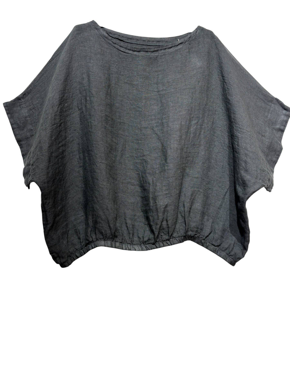 9558 Oversized linen tunic with elasticated hem
