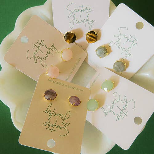 Big Gem Stud Earrings