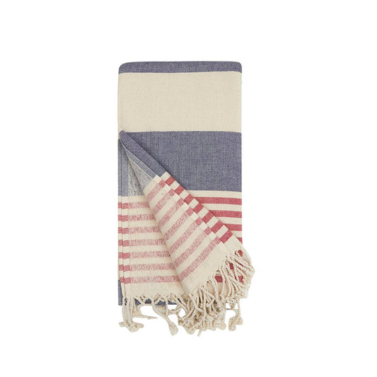 Navy Red Turkish Towels Terryback Beach Bath Patriotic 4july