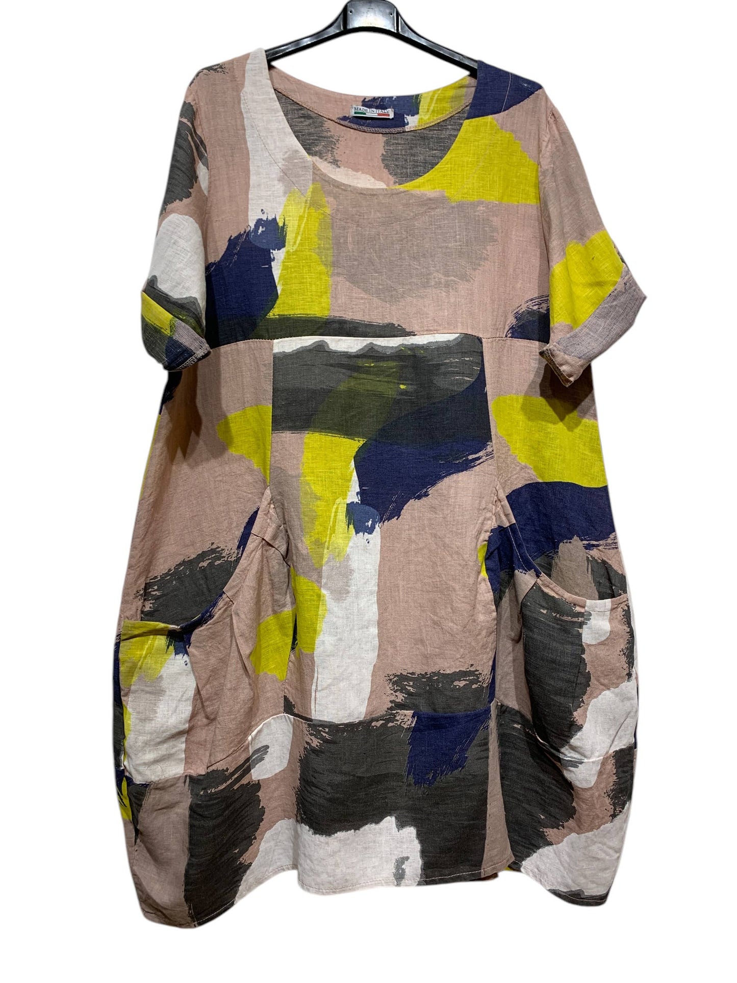 LINEN DRESS 0423 SPRING SUMMER CLOTHING ABSTRACT PATTERN