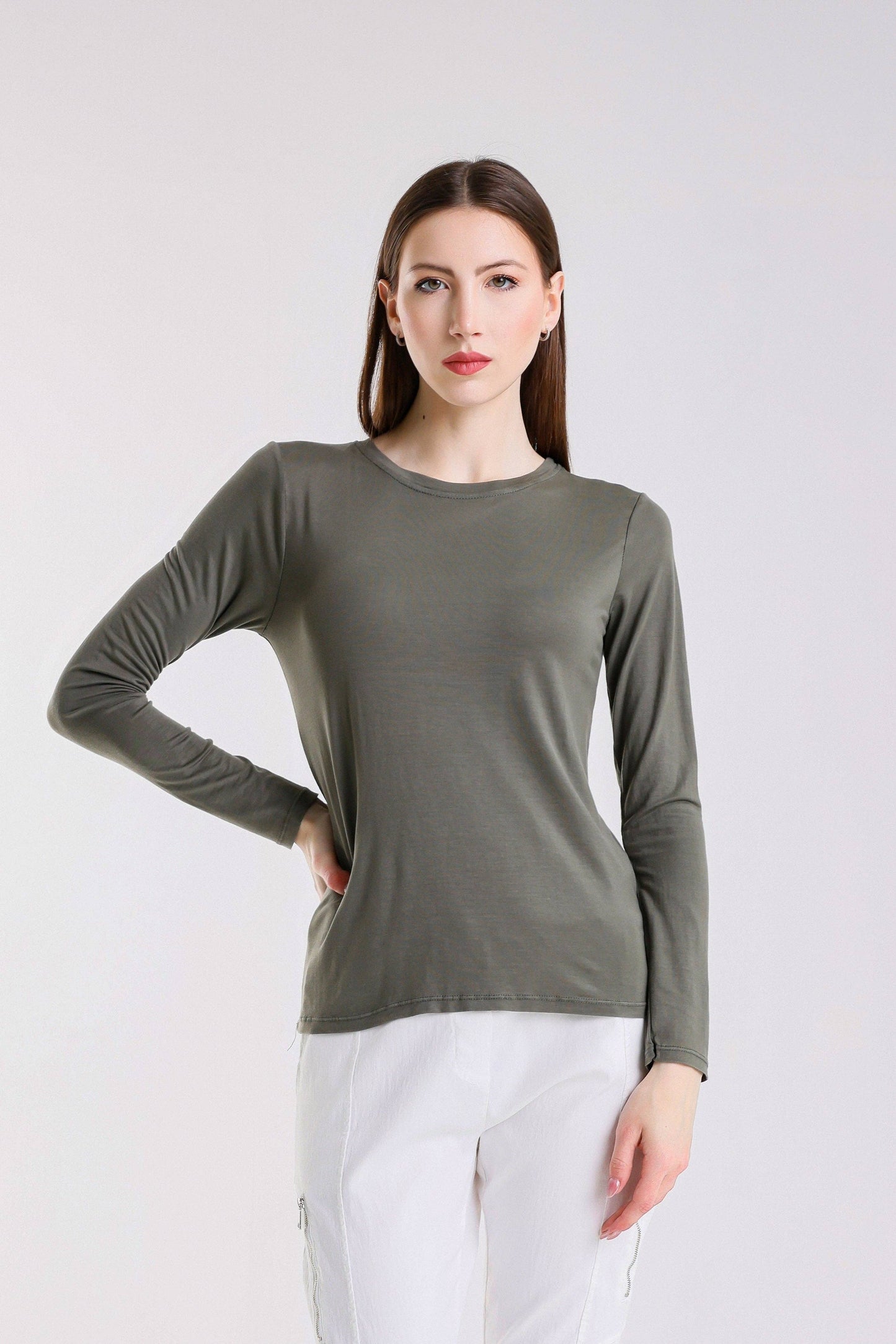 Renata Long Sleeve Crew Neck Tee (BLS432)