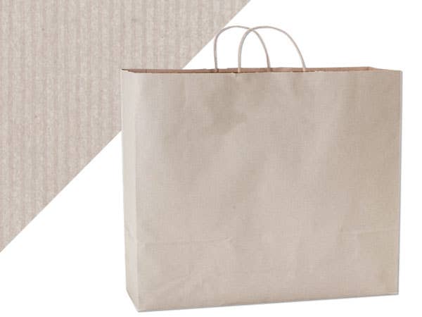 Recycled Shadow Stripe Kraft Paper Retail Shopping Bags