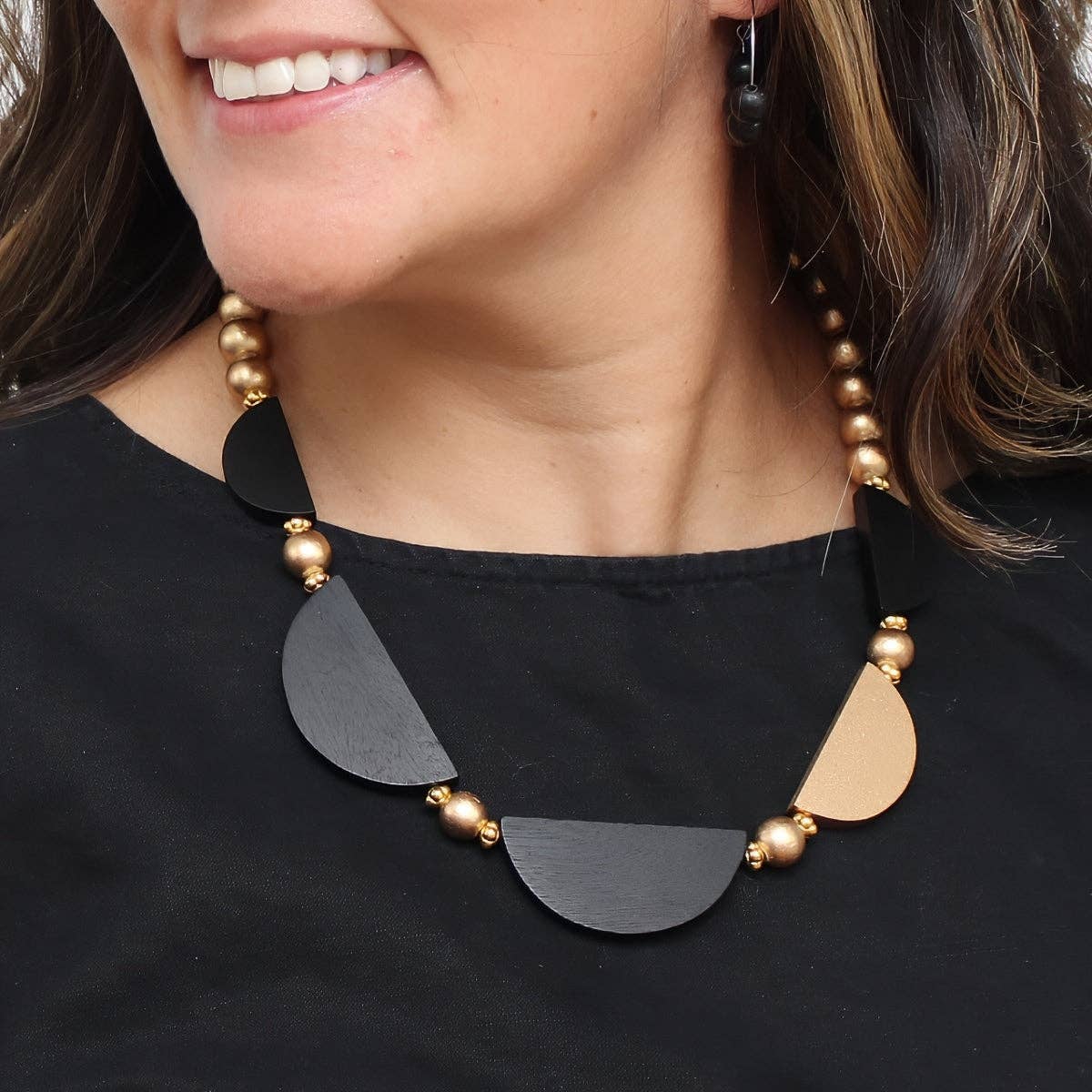 Gold Celeste Crescent Necklace