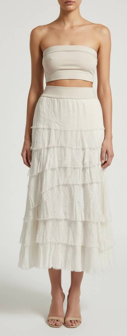 Silk Ruffle Skirt