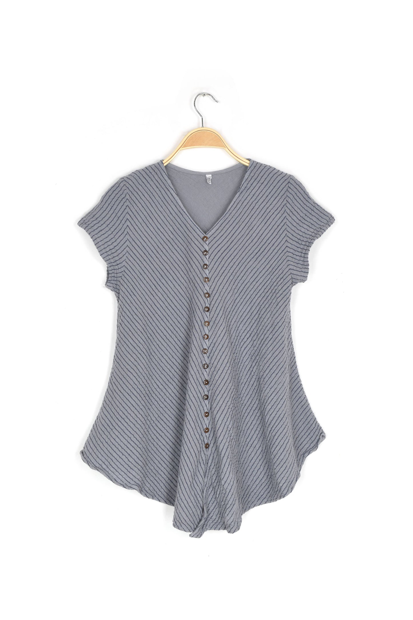 Striped Cotton Button Front Top-07452 (S/M, L/X, XXL)