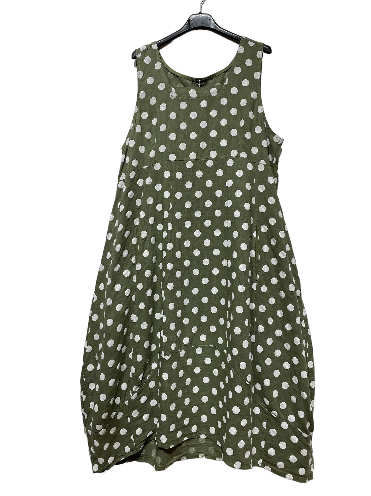 322 POLKA DOT DRESS IN LINEN SPRING SUMMER CLOTHING