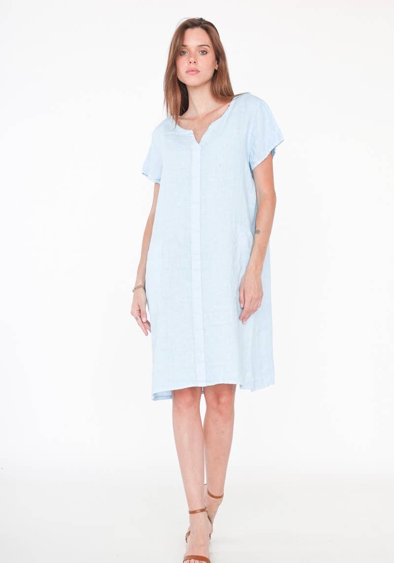 37692 TUNIC IN 100% LINEN: COPPER