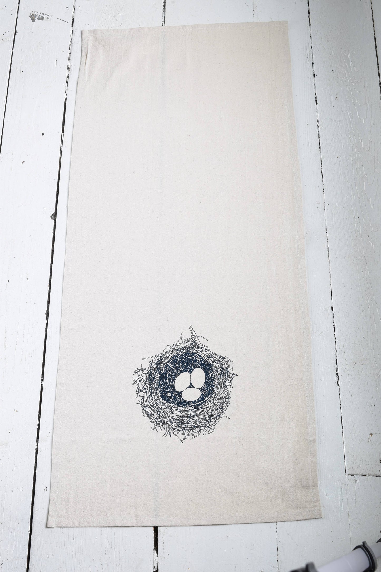 Nest Tea Towel - Organic Cotton - Bird's Nest - Dark Blue
