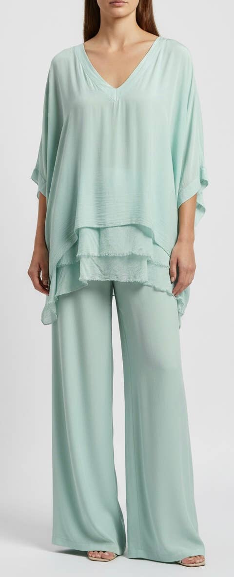 Silk Vneck Ruffle Top
No Tariffs Will Be Added