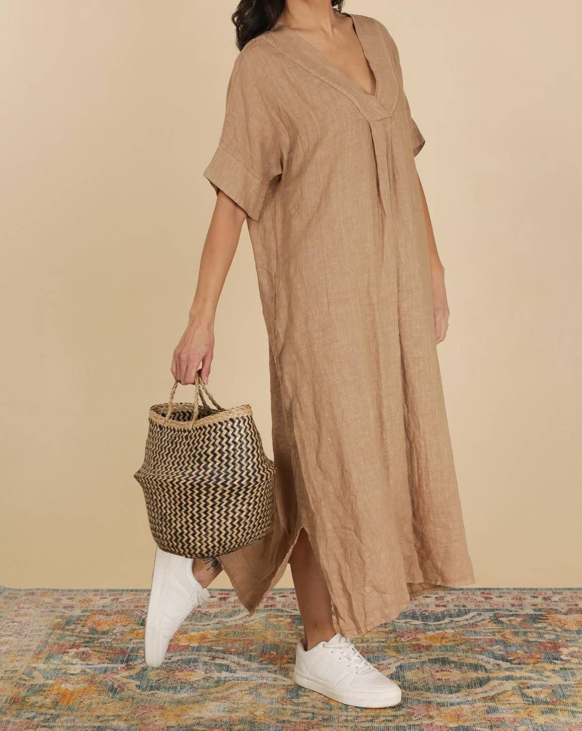 DRESS 62733 100% linen