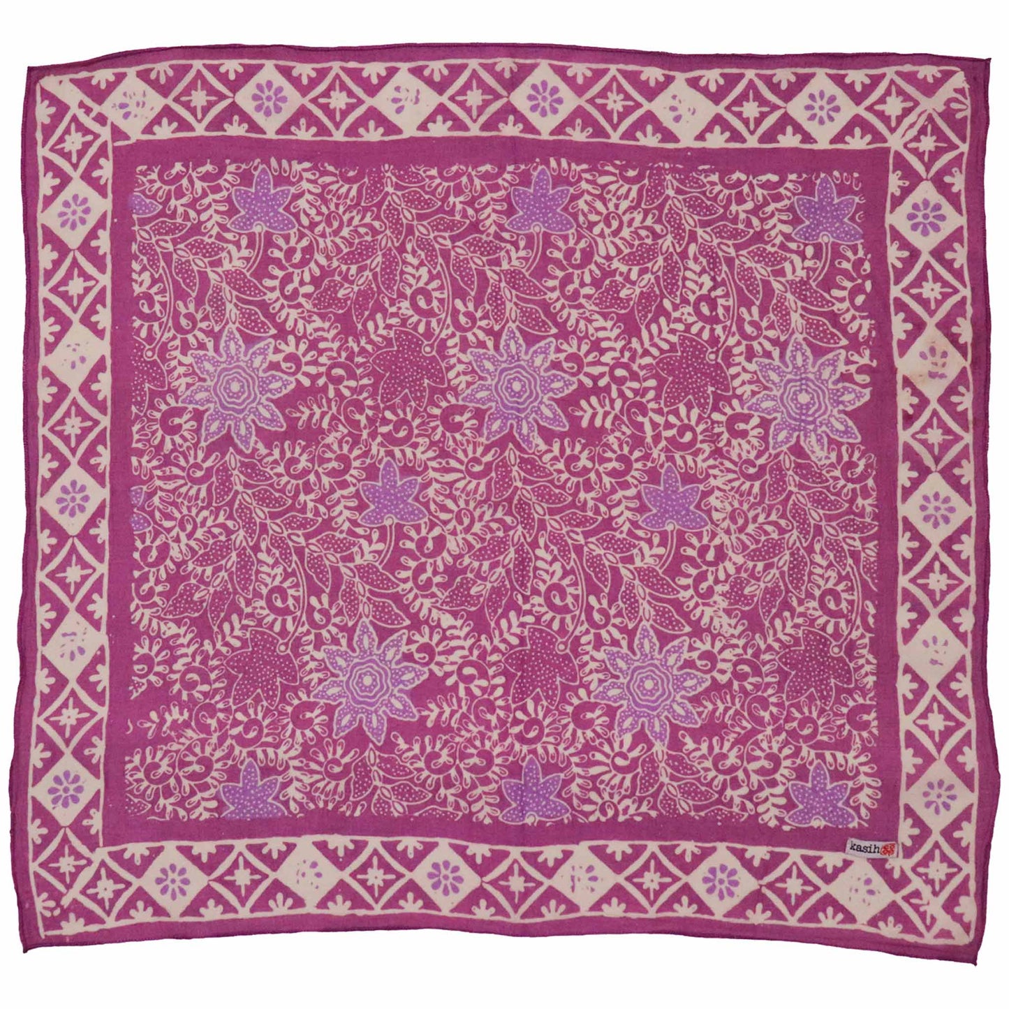 Hand Dyed Batik Bandana, 100% Soft Cotton, Pink Lilac