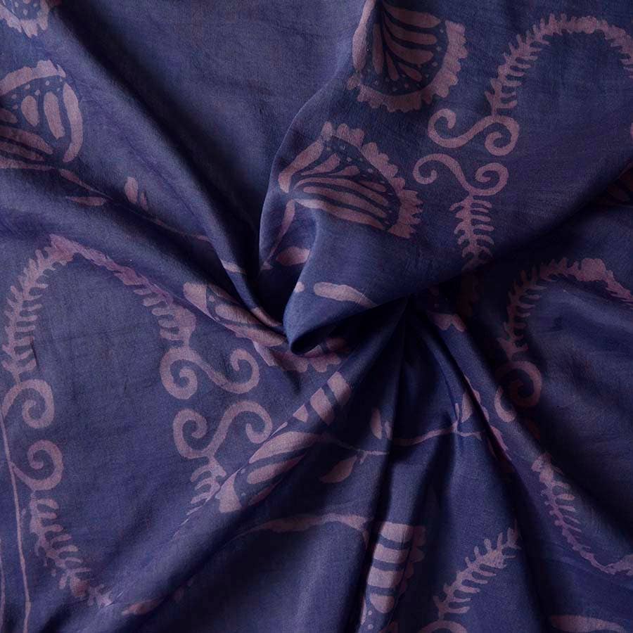 Indigo Floral Cotton Silk Bandana | Danish
