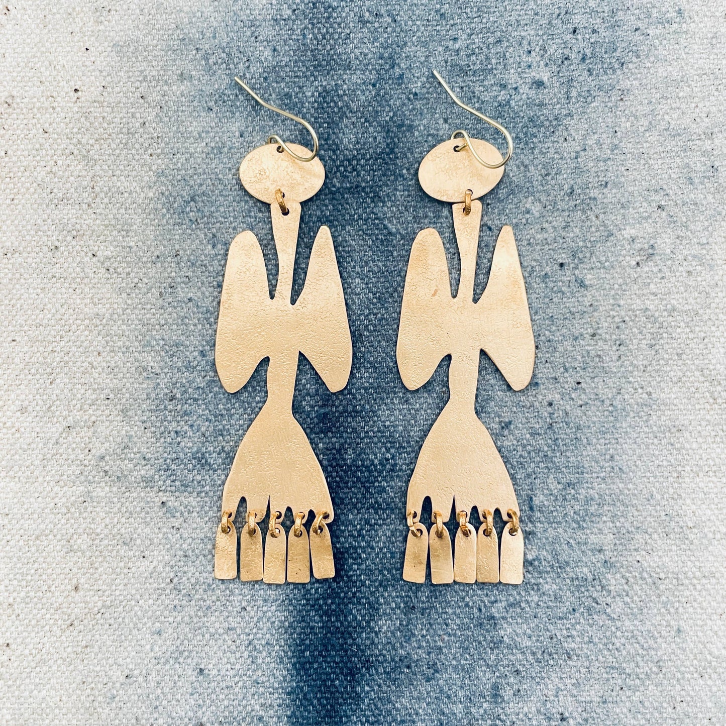 Brass Earrings, Bohemian Contemporary Handmade Jewelry