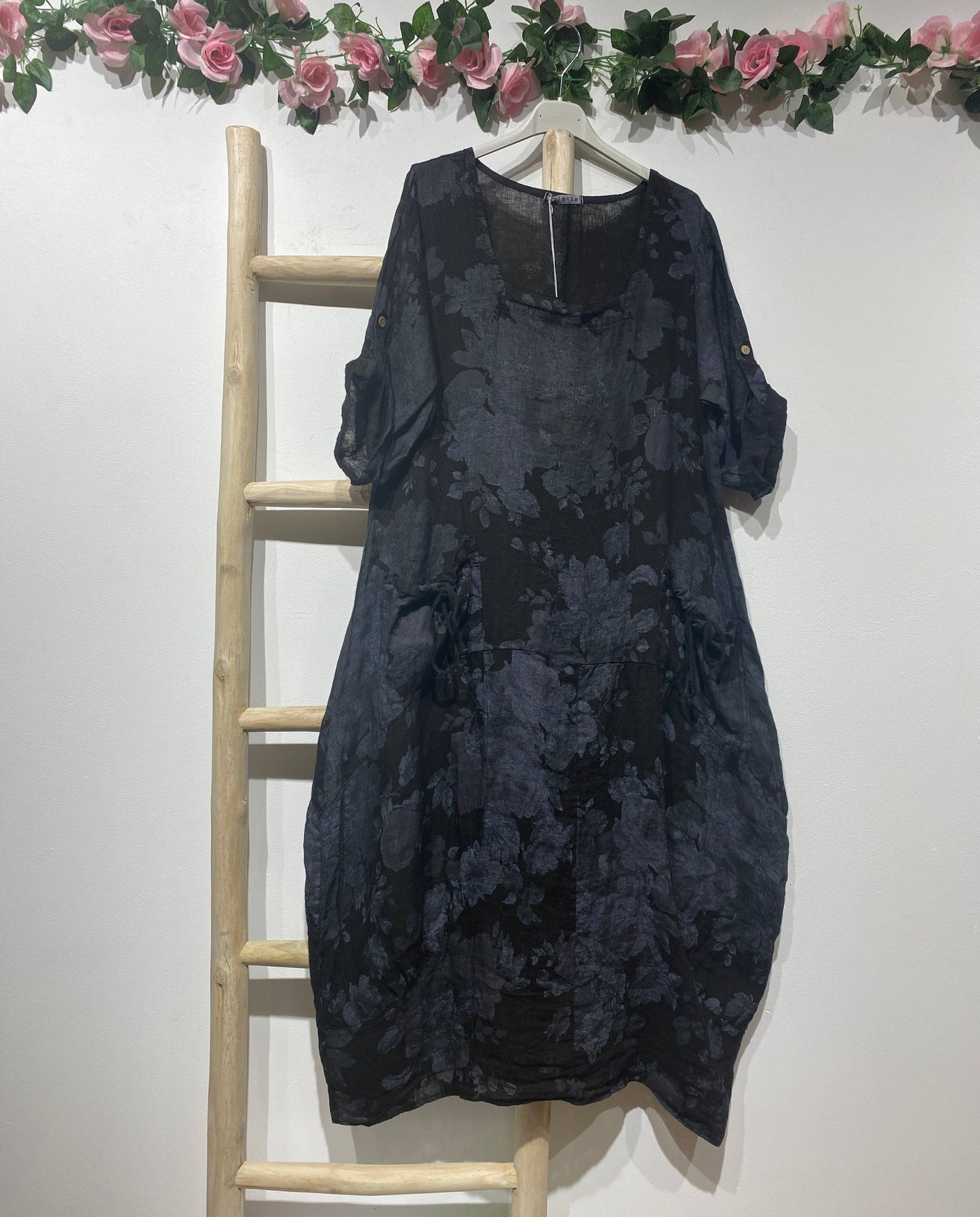 7697 LINEN DRESS, FLORAL SPRING SUMMER CLOTHING