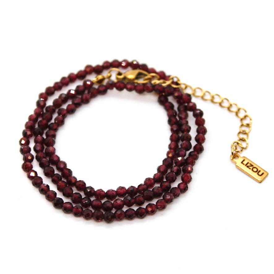 Short Garnet Stone Necklace - N9-200GR