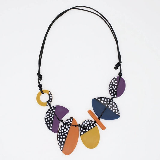 Warm Multi Polka Dot Inez Necklace