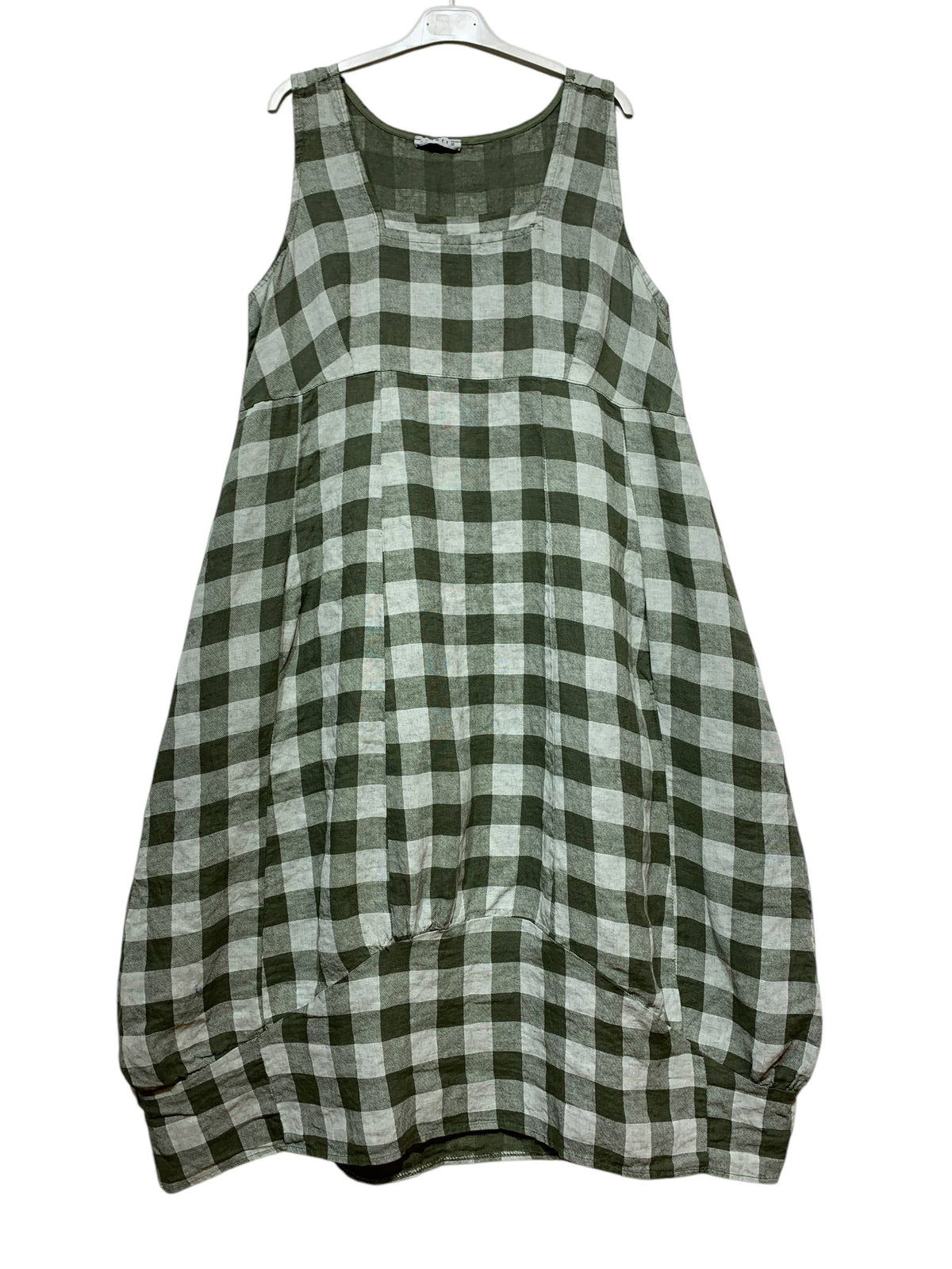 322 LINEN DRESS WITH VICHY CHECKS: CACCIU