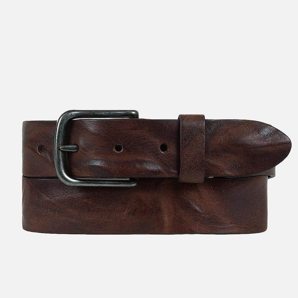 Dani | Silver Buckle Classic Casual Rugged Leather Belt