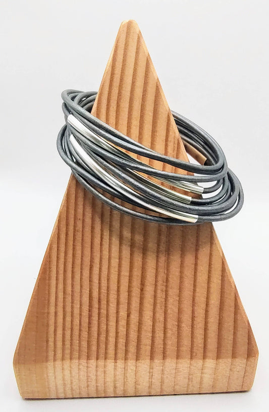 Metallic Silver Original Leather Wrap