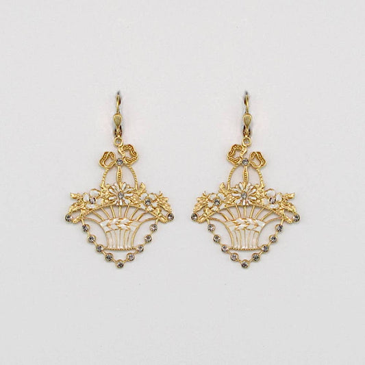 Flower Basket Enamel Earring- Limited Edition
