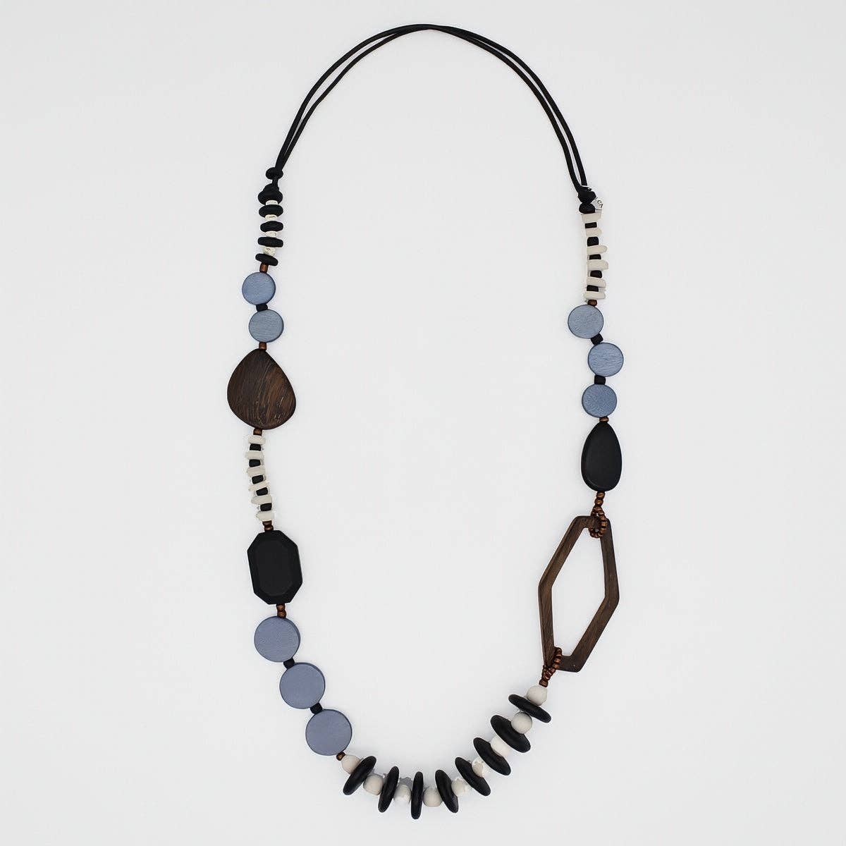 Blue Wood Bead Gabby Necklace