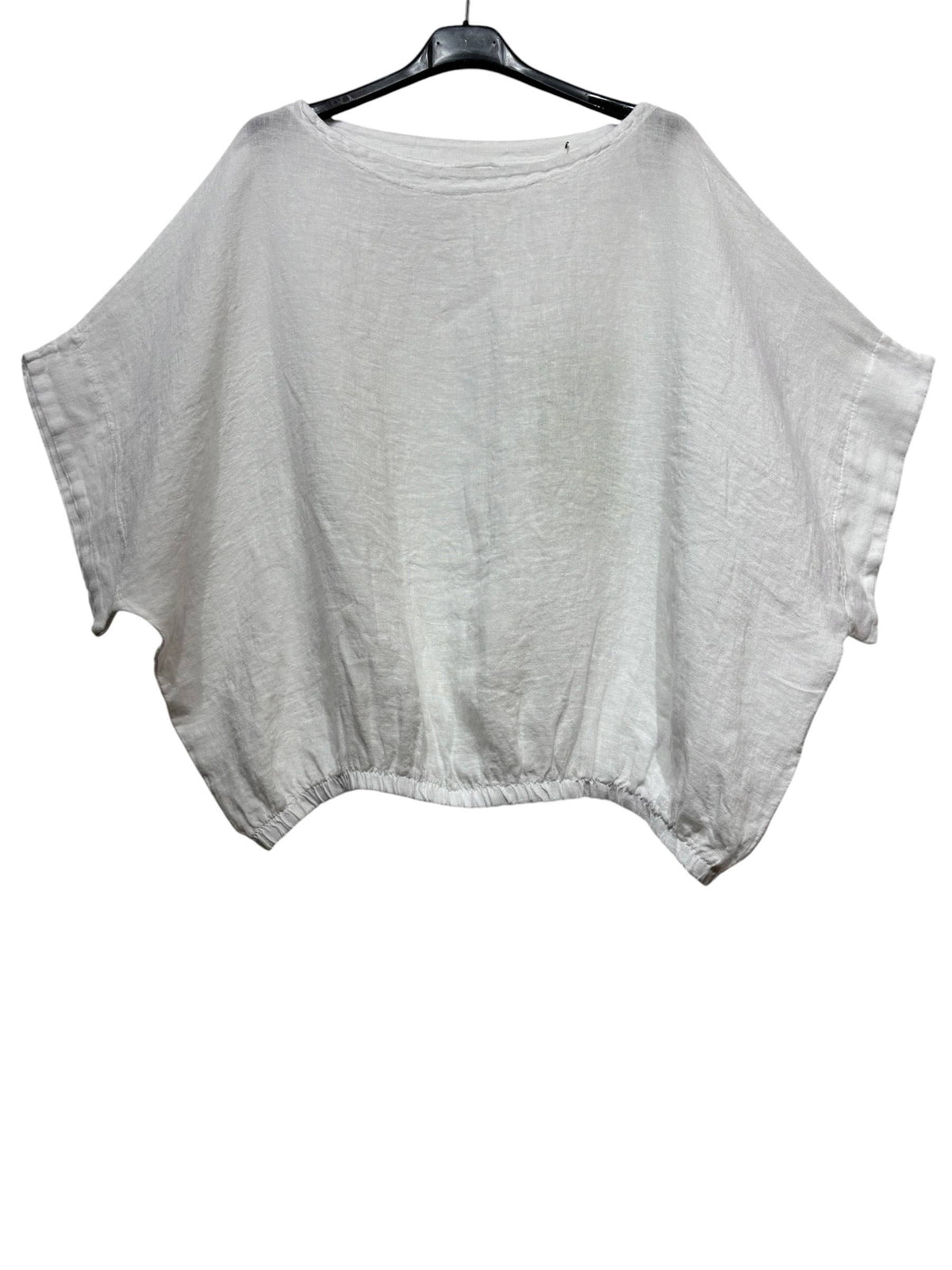 9558 Oversized linen tunic with elasticated hem