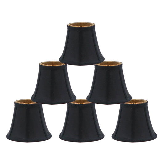Cloth & Wire Chandelier Lampshade Flame Clip(Set of 6) Black