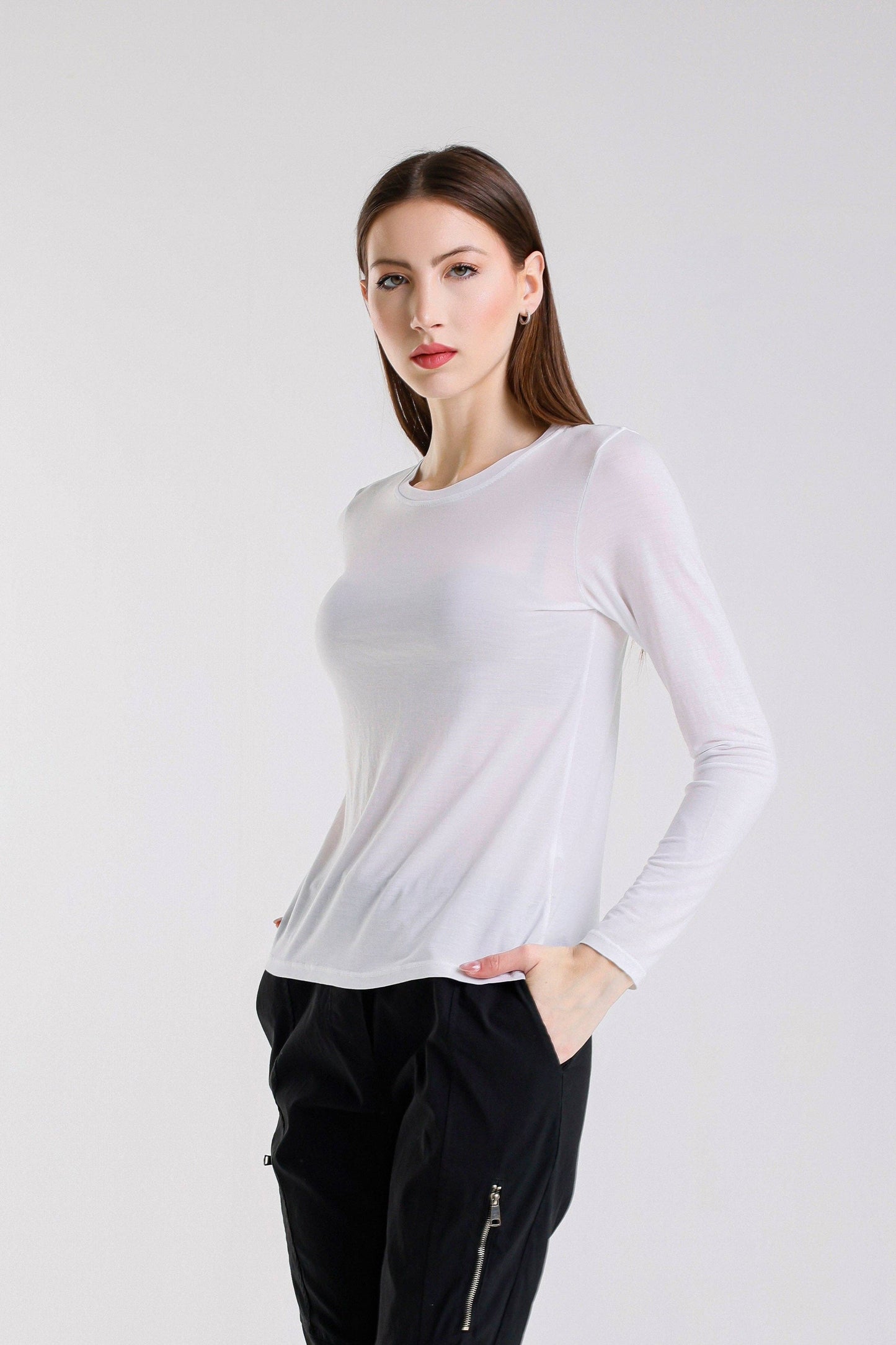 Renata Long Sleeve Crew Neck Tee (BLS432)