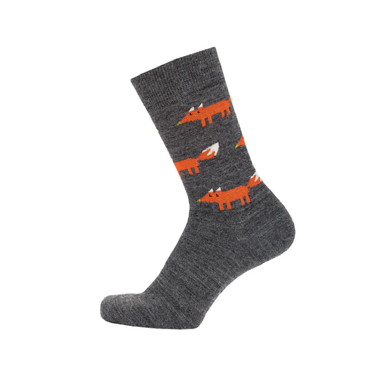 Cai Merino Wool Socks, "Fox" - Dark Gray (Copy) (Copy)