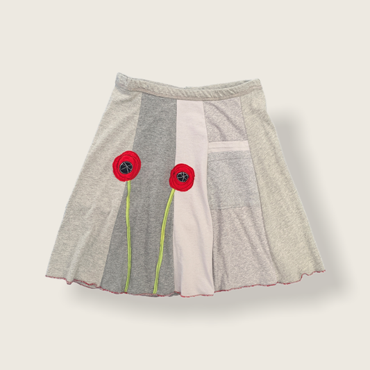 Classic Applique Skirt-Poppy