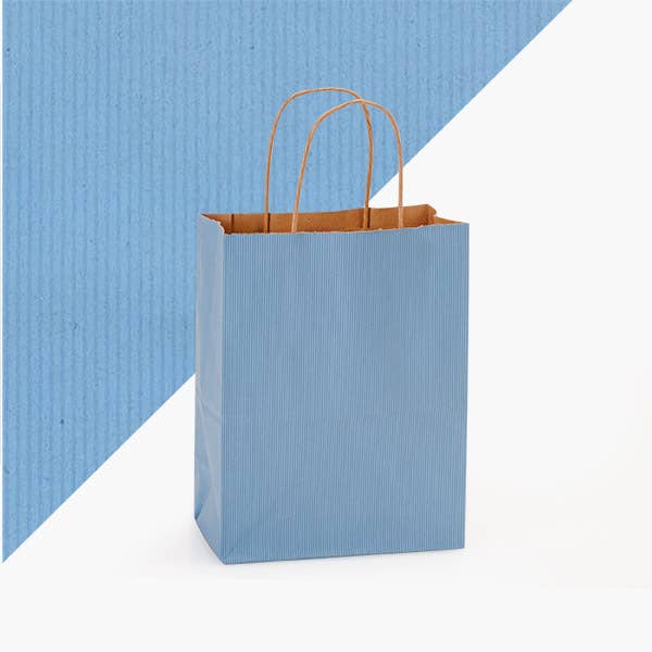 Recycled Shadow Stripe Kraft Paper Retail Shopping Bags