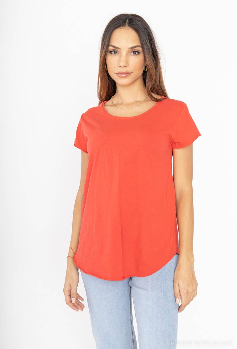COTTON T-SHIRT ROUND NECK, BASIC 8117