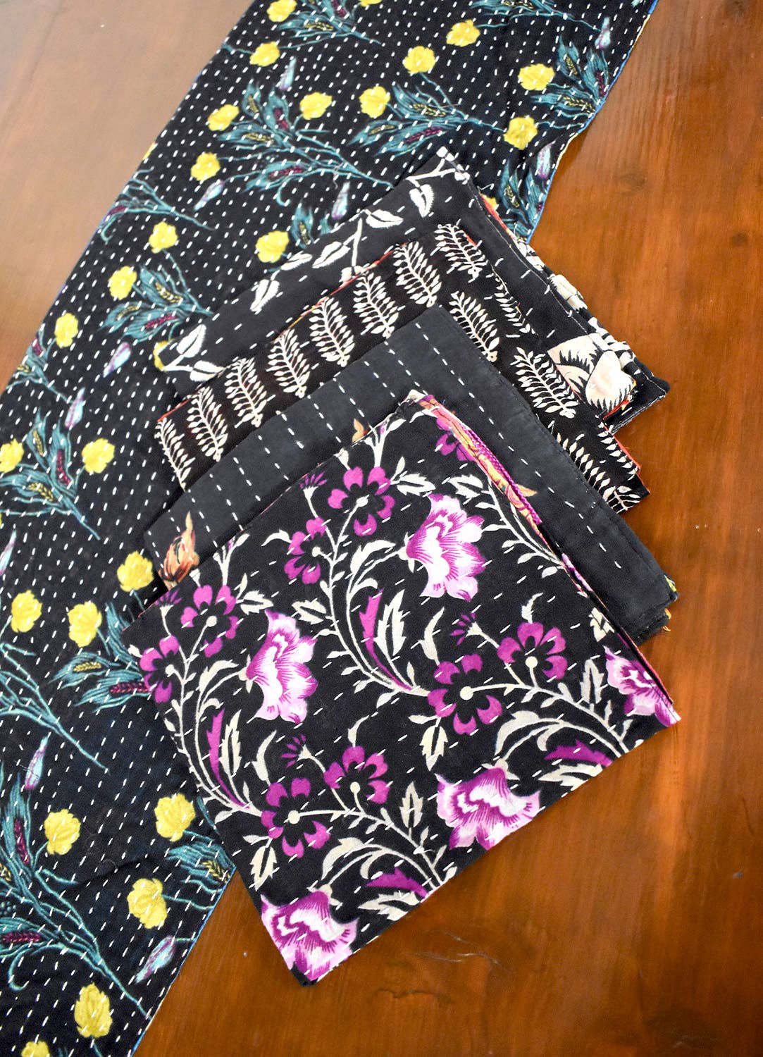 Black Kantha Napkins