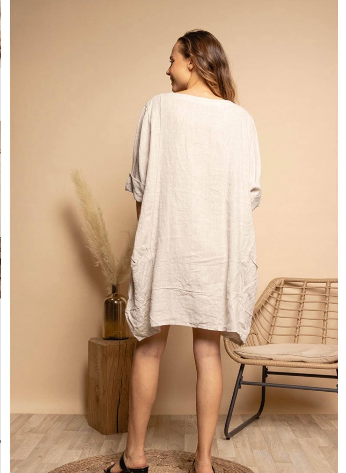 LINEN DRESS. 67188 MELANIA