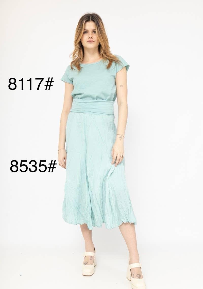 COTTON T-SHIRT ROUND NECK, BASIC 8117