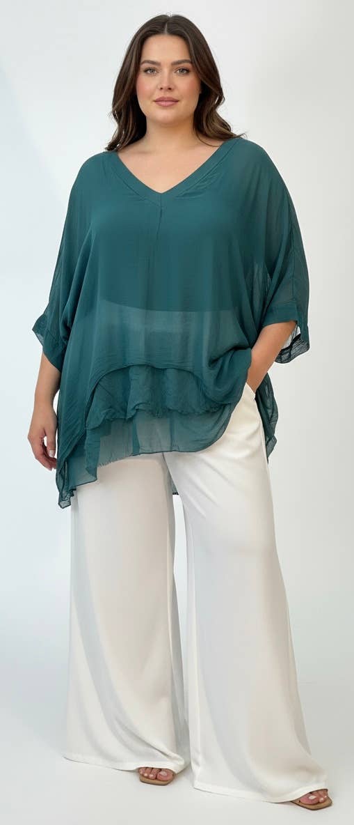 Silk Vneck Ruffle Top
No Tariffs Will Be Added
