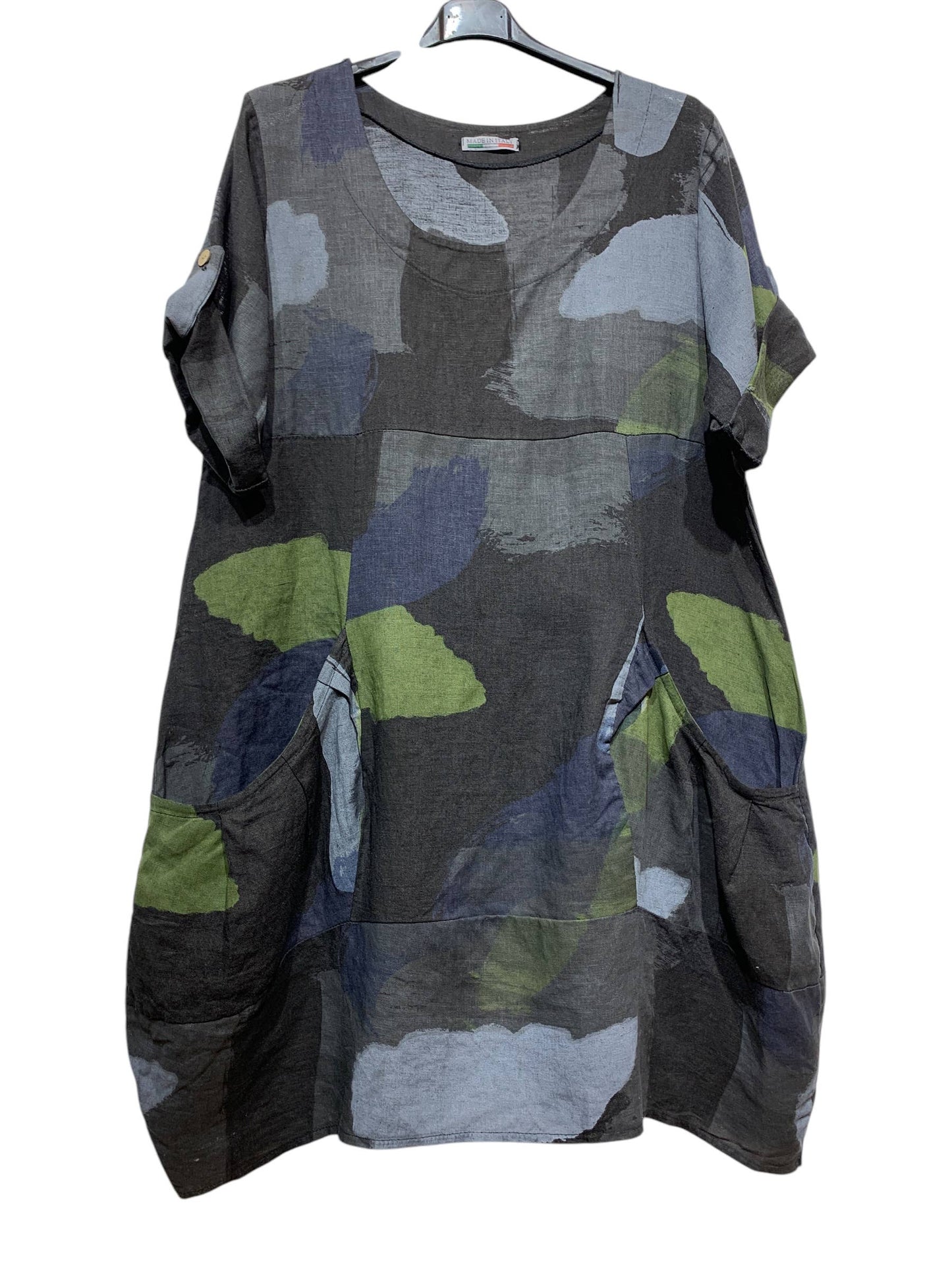 LINEN DRESS 0423 SPRING SUMMER CLOTHING ABSTRACT PATTERN