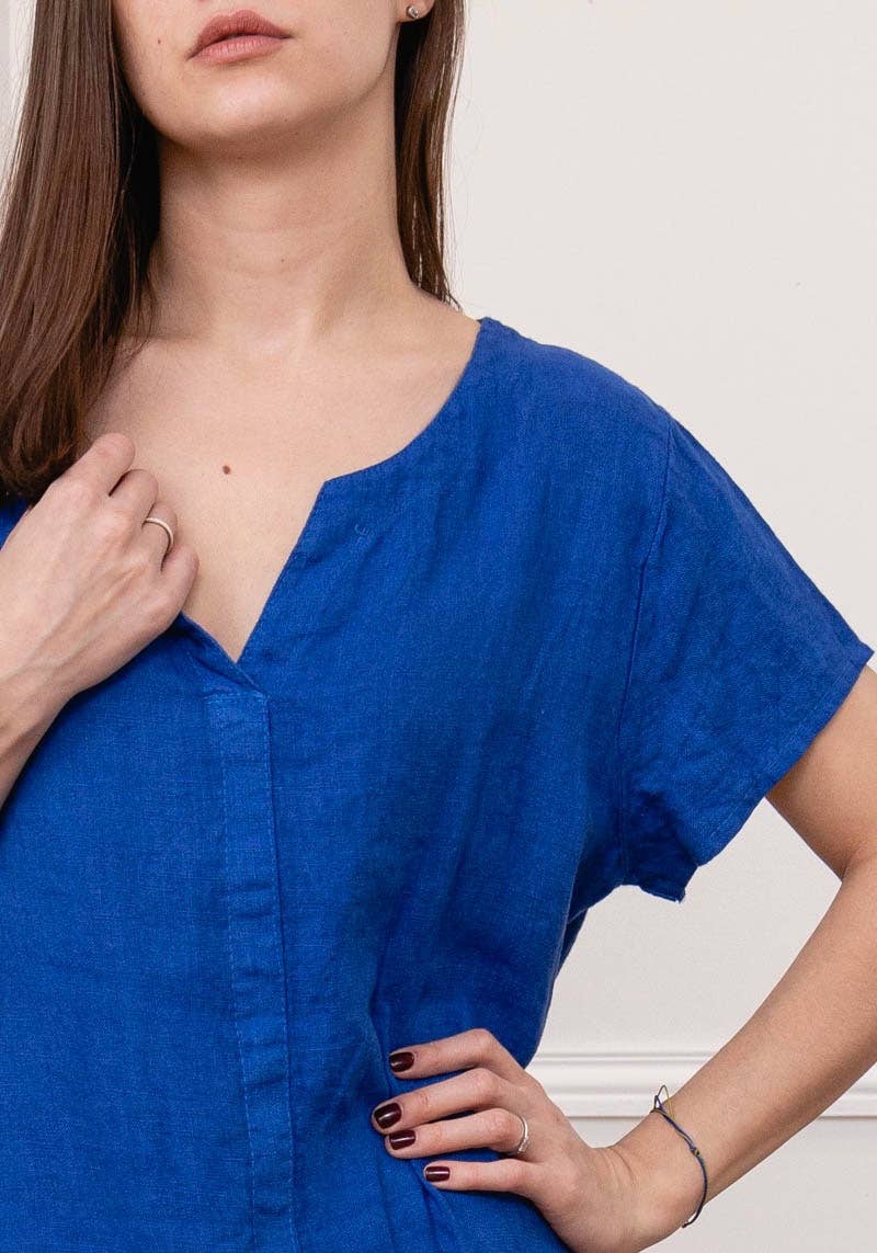 37692 TUNIC IN 100% LINEN: COPPER