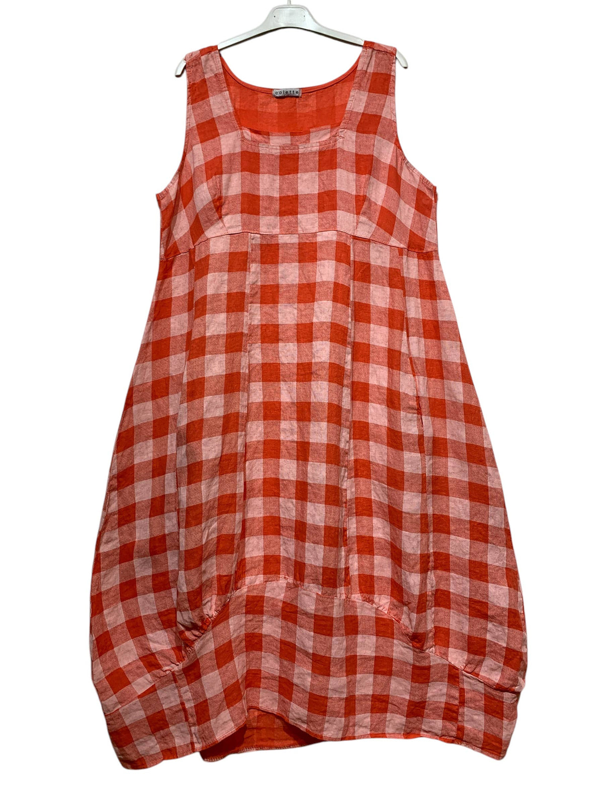 322 LINEN DRESS WITH VICHY CHECKS: CACCIU