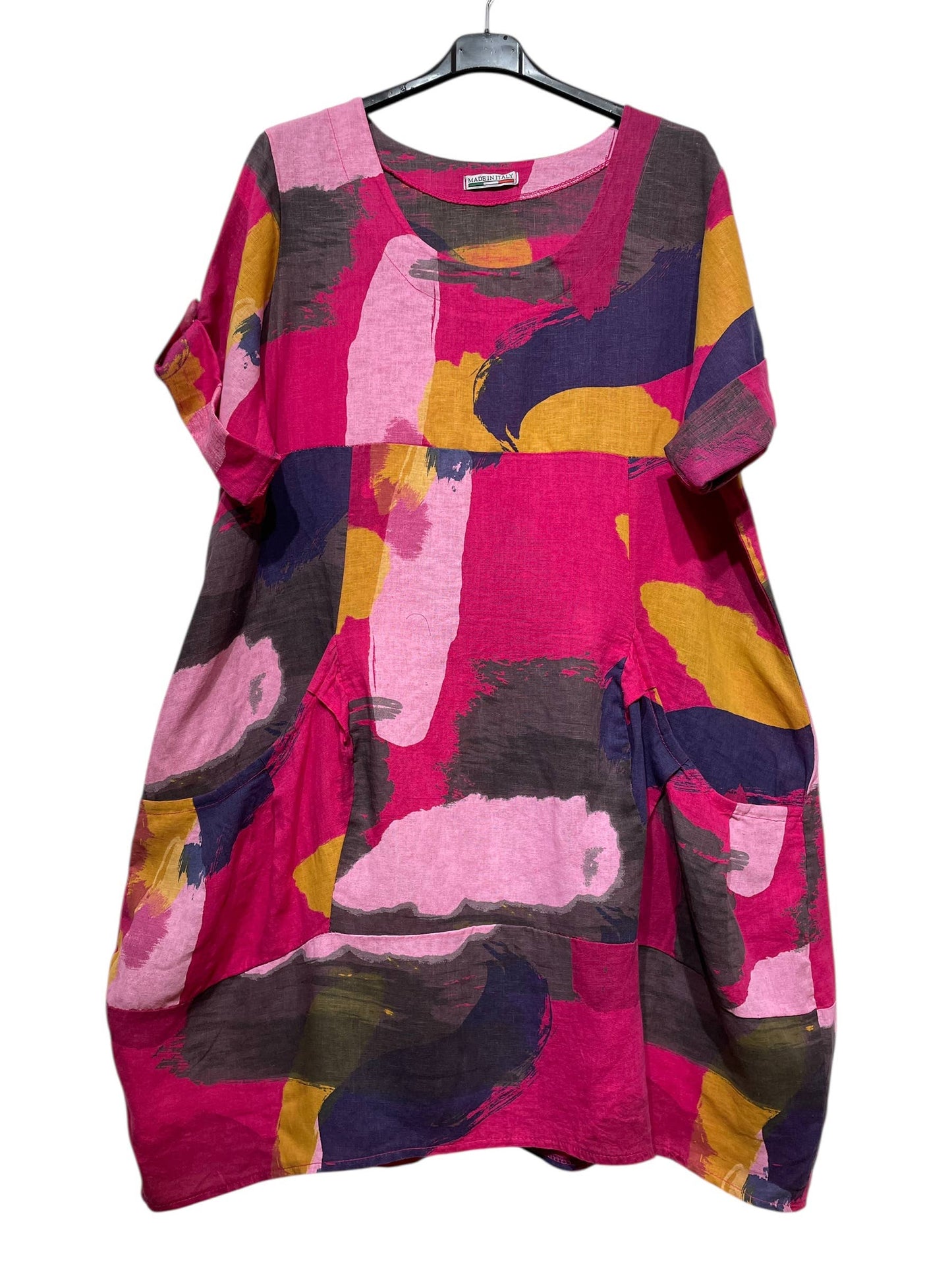 LINEN DRESS 0423 SPRING SUMMER CLOTHING ABSTRACT PATTERN