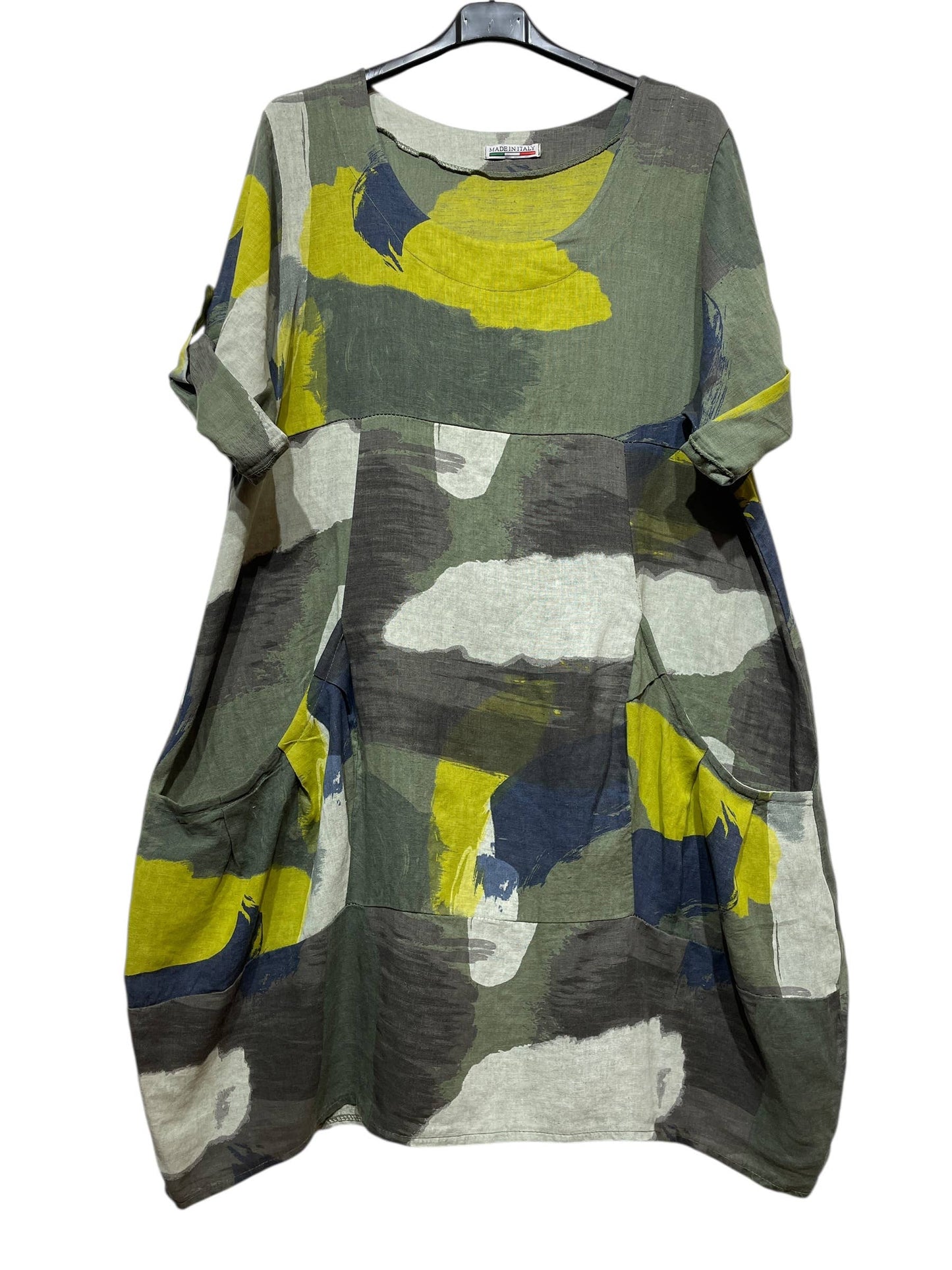 LINEN DRESS 0423 SPRING SUMMER CLOTHING ABSTRACT PATTERN