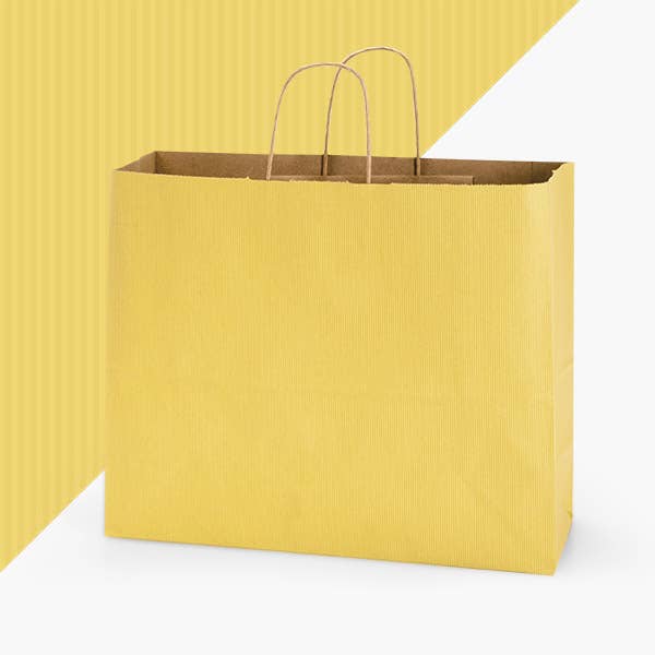 Recycled Shadow Stripe Kraft Paper Retail Shopping Bags