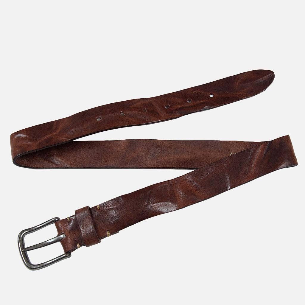 Dani | Silver Buckle Classic Casual Rugged Leather Belt