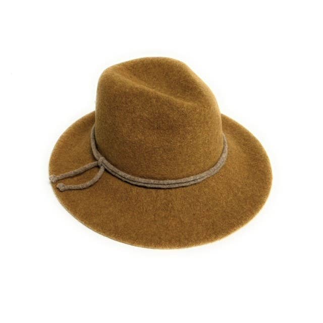 21S-0905 Boiled Wool Fedora Brim with Tie