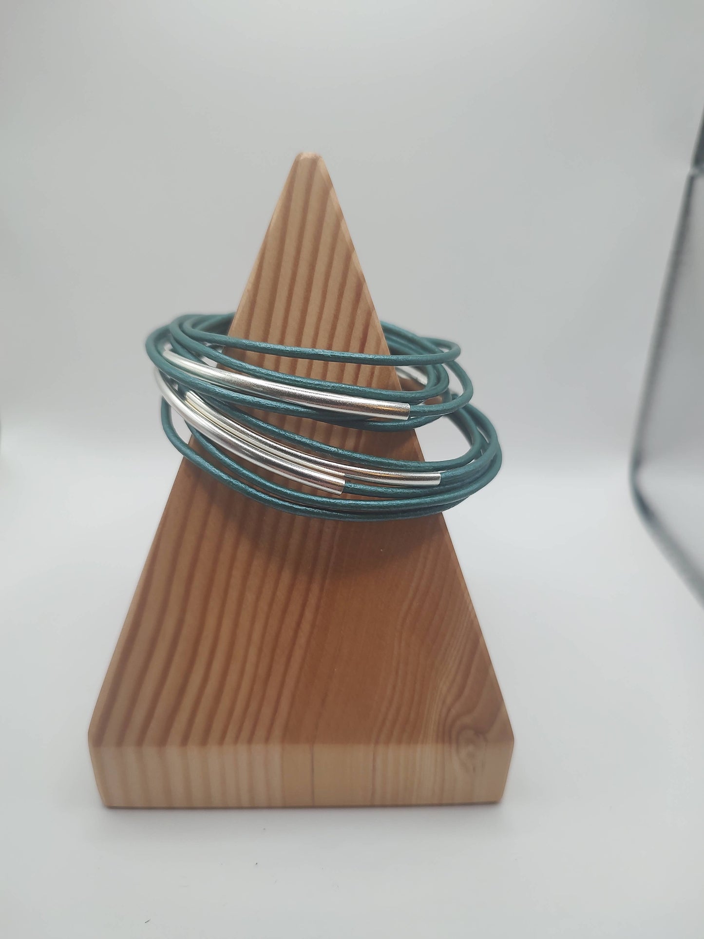 Metallic Turquoise Original Leather Wrap Bracelet